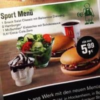 McDonalds Sportmenü